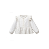Cotton Peplum Blouse with Ruffle Detail