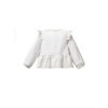 Cotton Peplum Blouse with Ruffle Detail