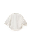 Eyelet Embroidered Blouse with Tassel Tie
