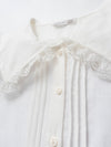 Lace-Trim Peter Pan Collar Cotton Blouse