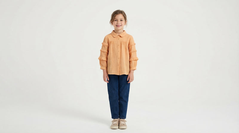 Ruffle Sleeve Viscose Blouse