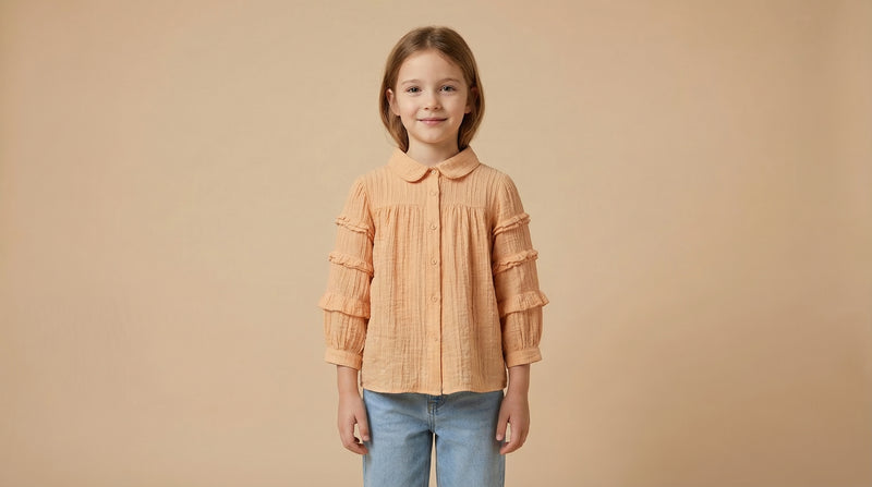 Ruffle Sleeve Viscose Blouse