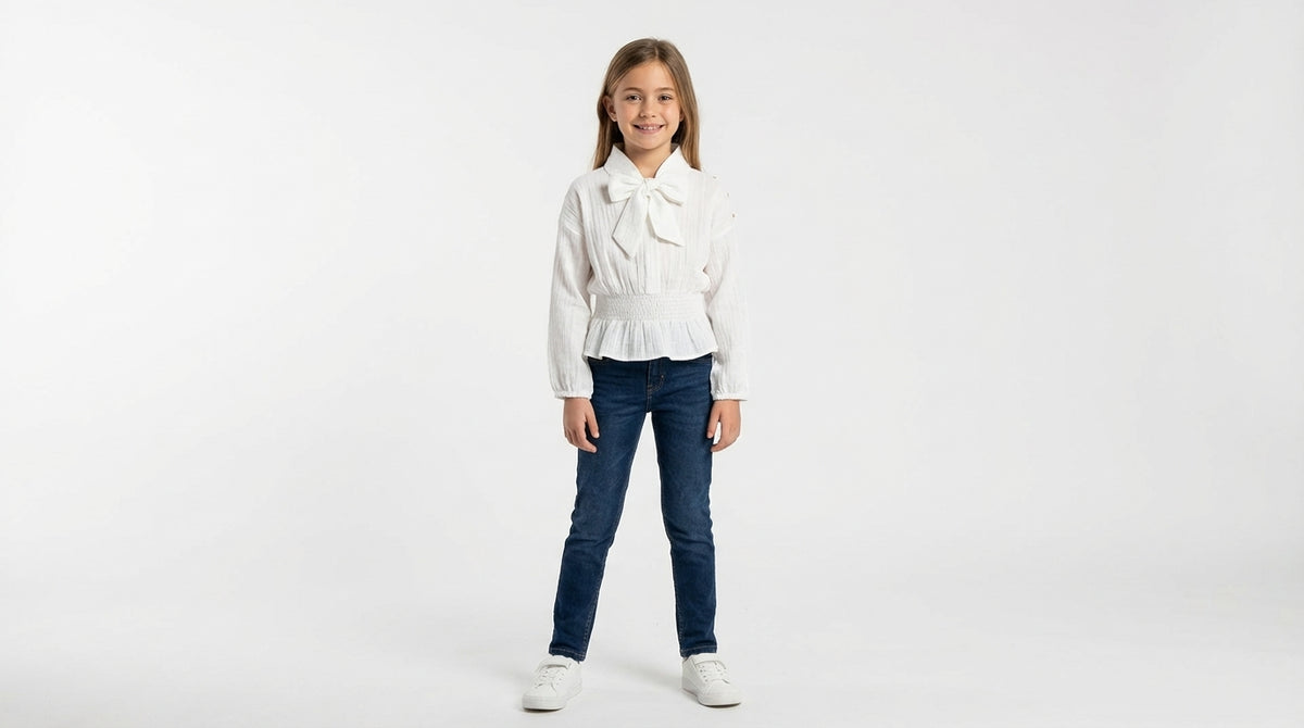 Bow-Tie Peplum Viscose Blouse